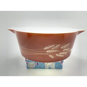 A++ Pyrex 475B Autumn Harvest 2.5 QT Round Cinderella Casserole Dish 475-b